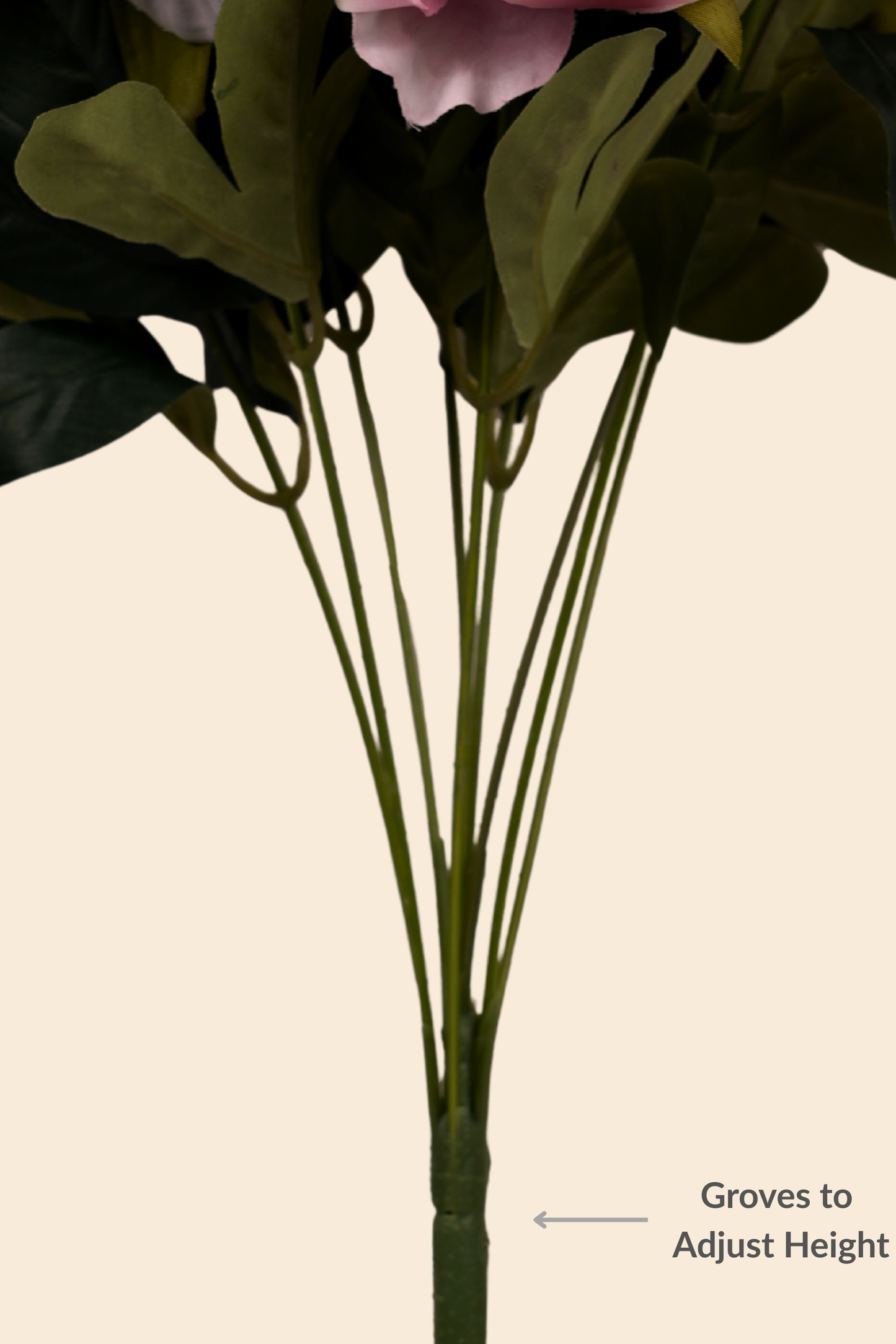 Faux Peonies Elegant Bloom Flower Stem - Light Pink