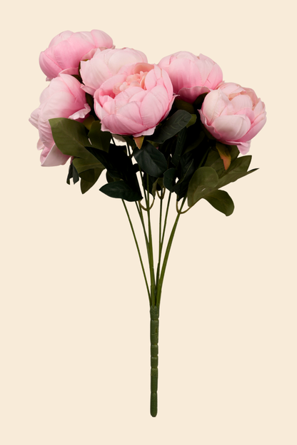 Faux Peonies Elegant Bloom Flower Stem - Light Pink