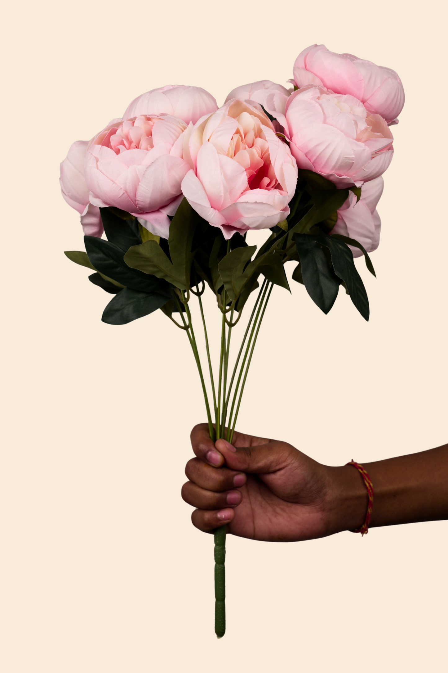 Faux Peonies Elegant Bloom Flower Stem - Light Pink