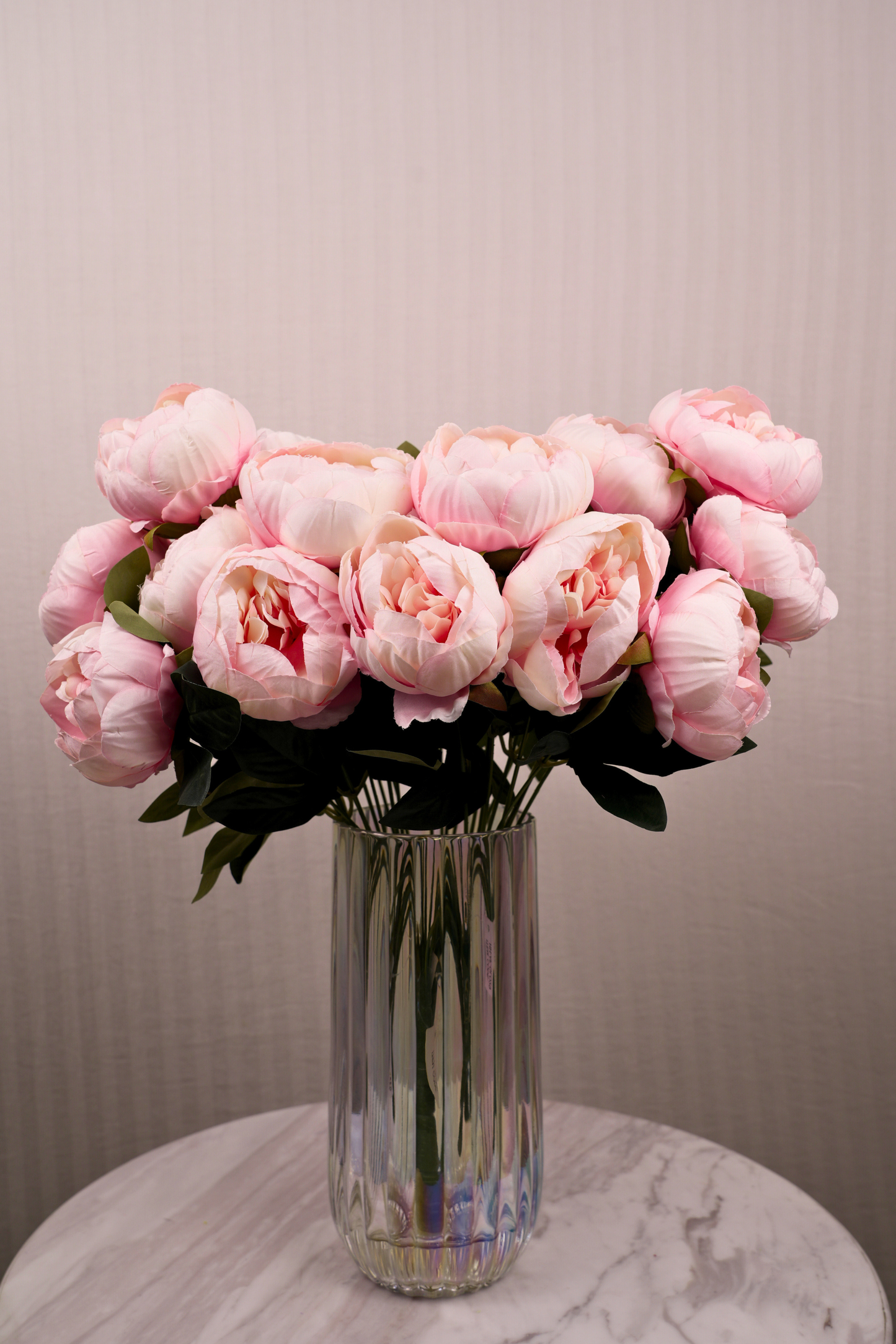 Faux Peonies Elegant Bloom Flower Stem - Light Pink