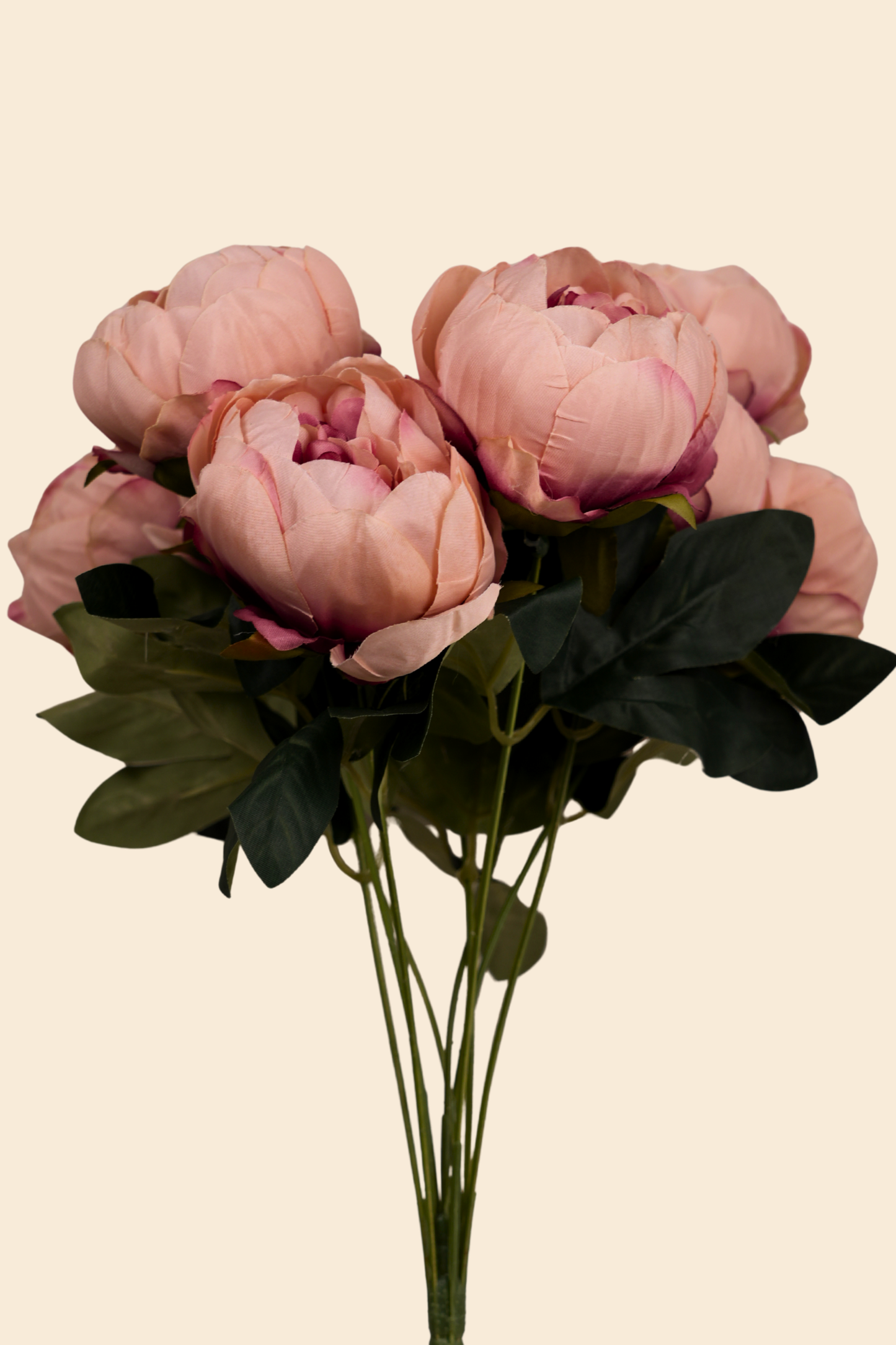 Faux Peonies Elegant Bloom Flower Stem - Peach