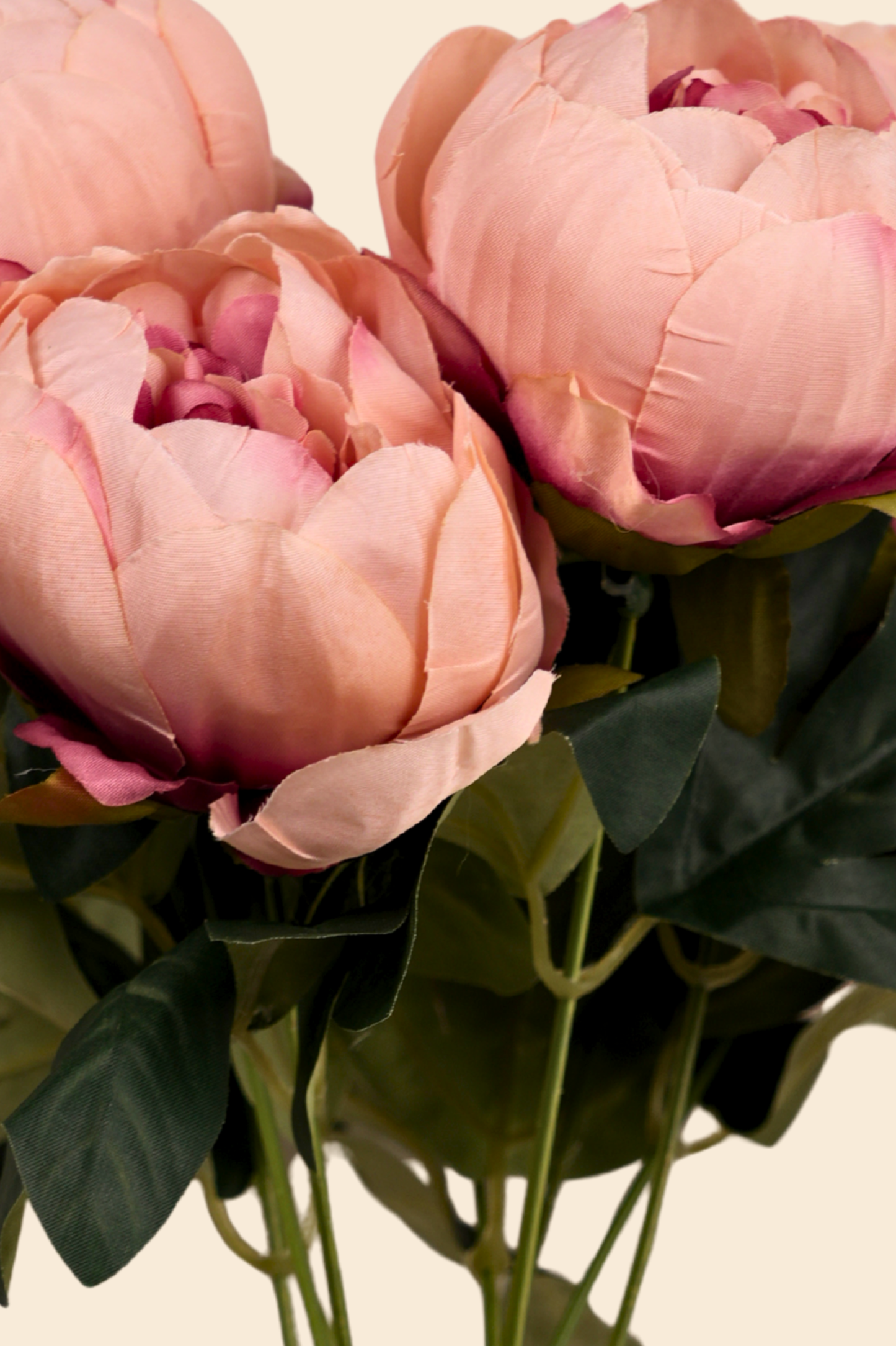 Faux Peonies Elegant Bloom Flower Stem - Peach