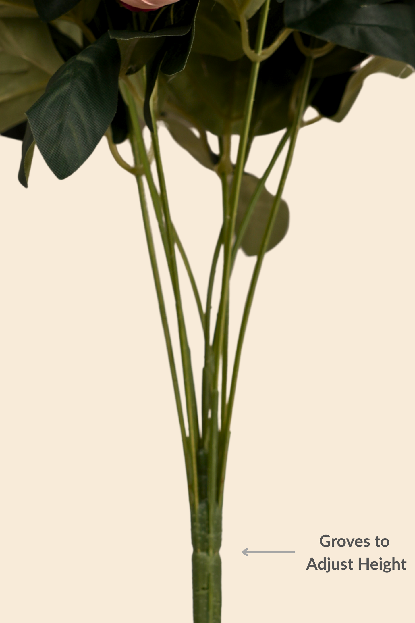 Faux Peonies Elegant Bloom Flower Stem - Peach