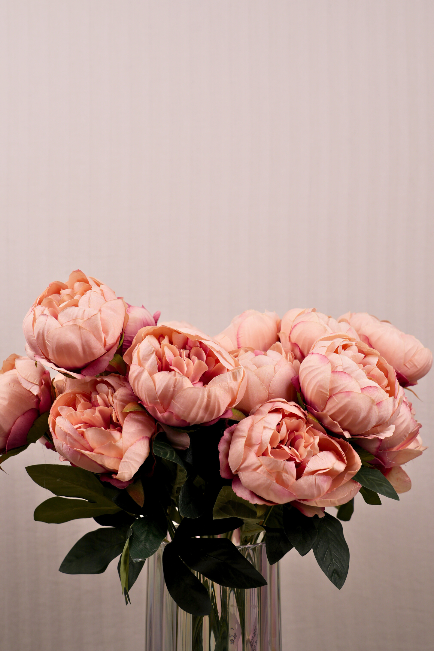 Faux Peonies Elegant Bloom Flower Stem - Peach