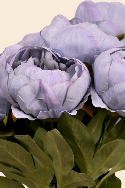 Faux Peonies Elegant Bloom Flower Stem - Powder Blue