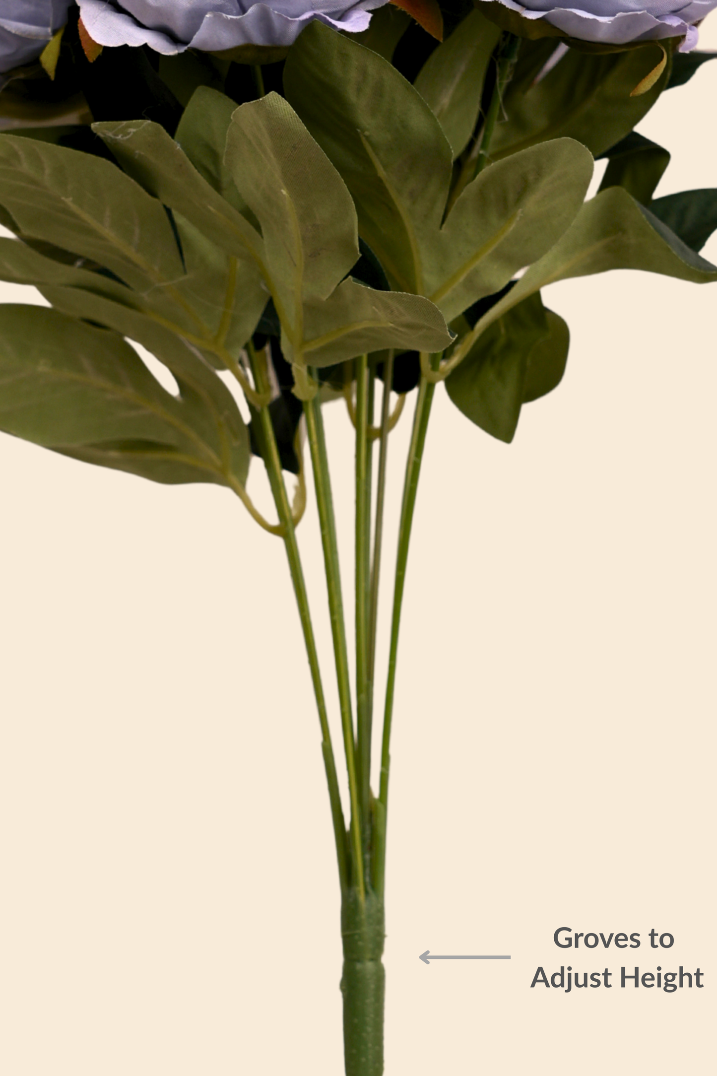 Faux Peonies Elegant Bloom Flower Stem - Powder Blue