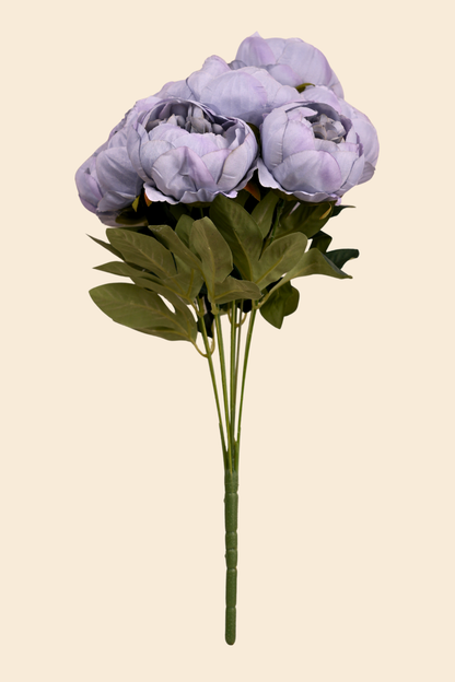 Faux Peonies Elegant Bloom Flower Stem - Powder Blue