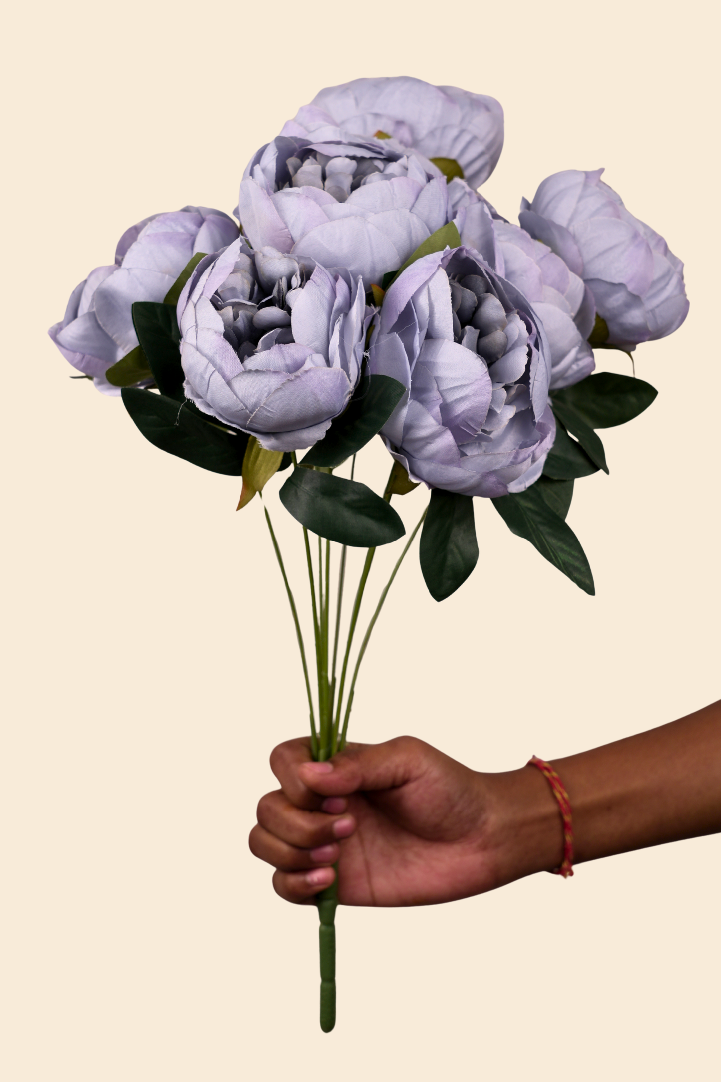 Faux Peonies Elegant Bloom Flower Stem - Powder Blue