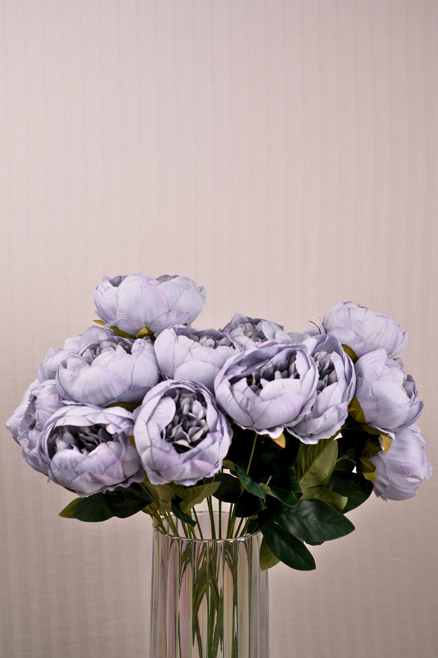 Faux Peonies Elegant Bloom Flower Stem - Powder Blue