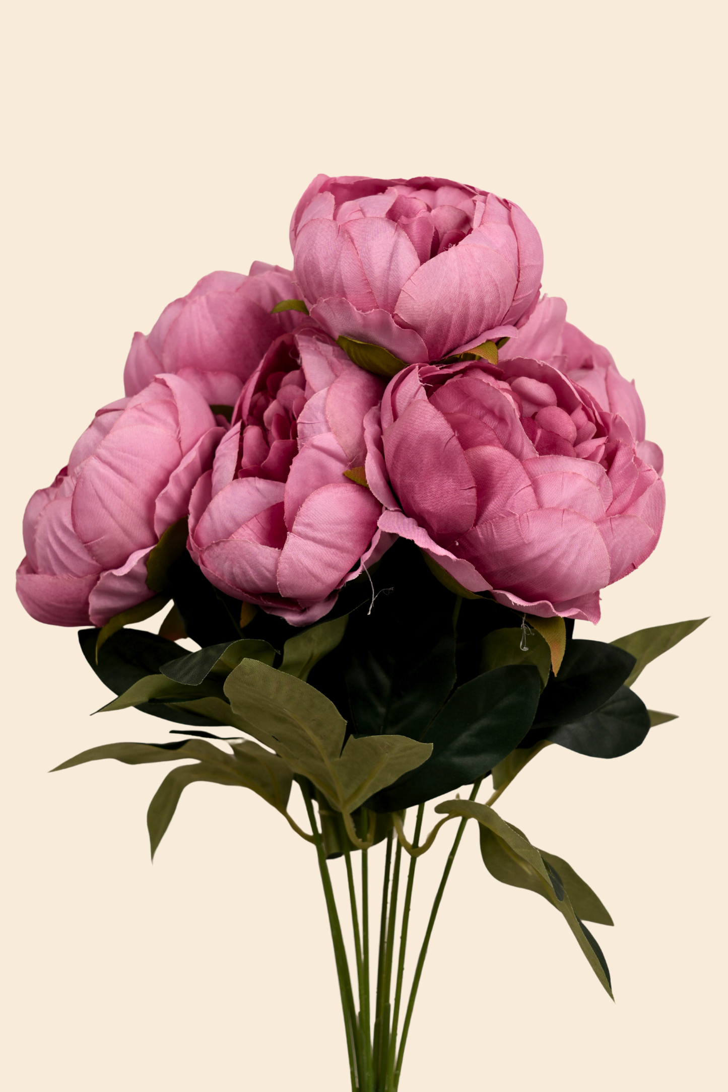 Faux Peonies Elegant Bloom Flower Stem - Rose Pink