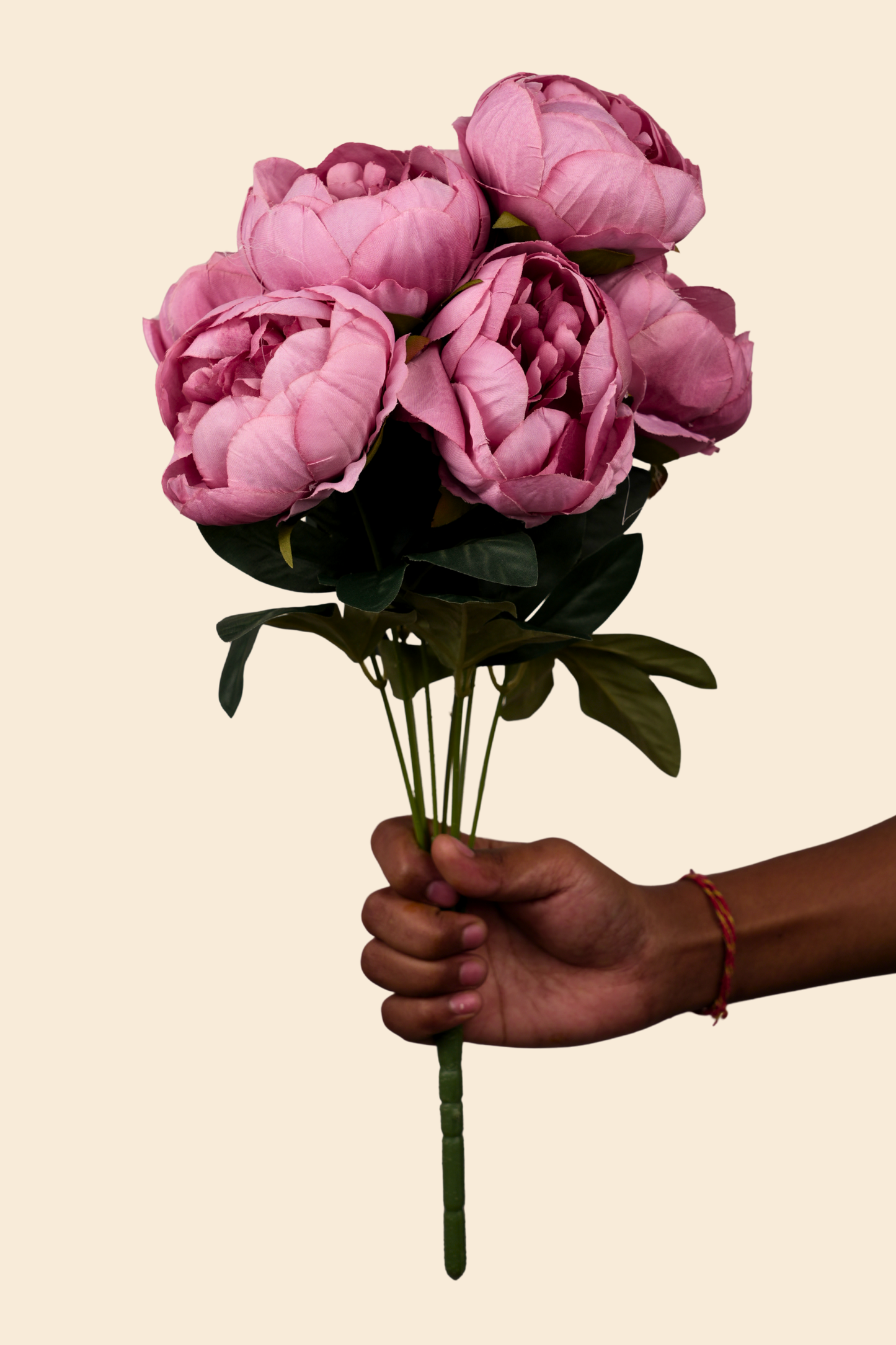 Faux Peonies Elegant Bloom Flower Stem - Rose Pink