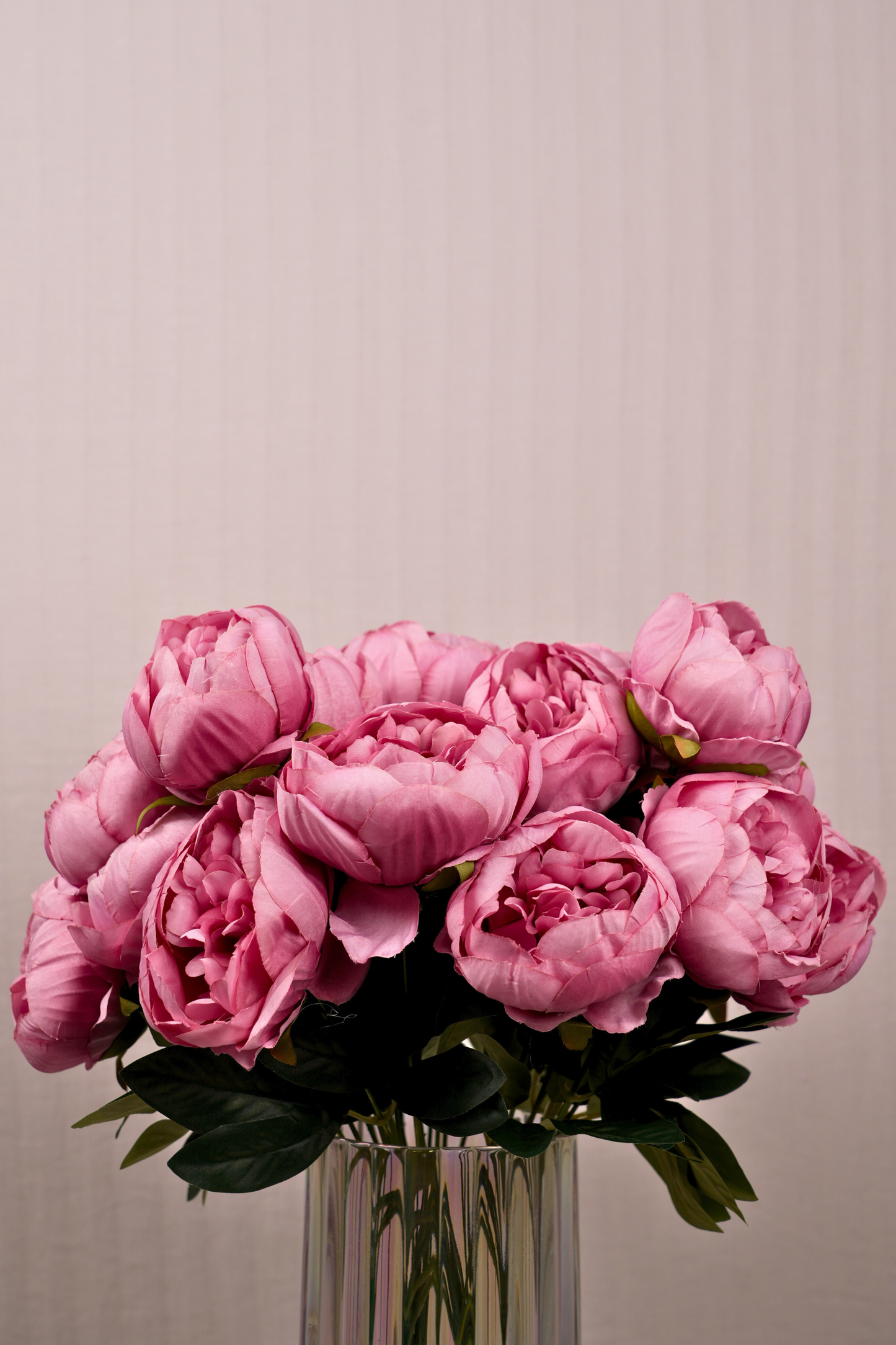 Faux Peonies Elegant Bloom Flower Stem - Rose Pink