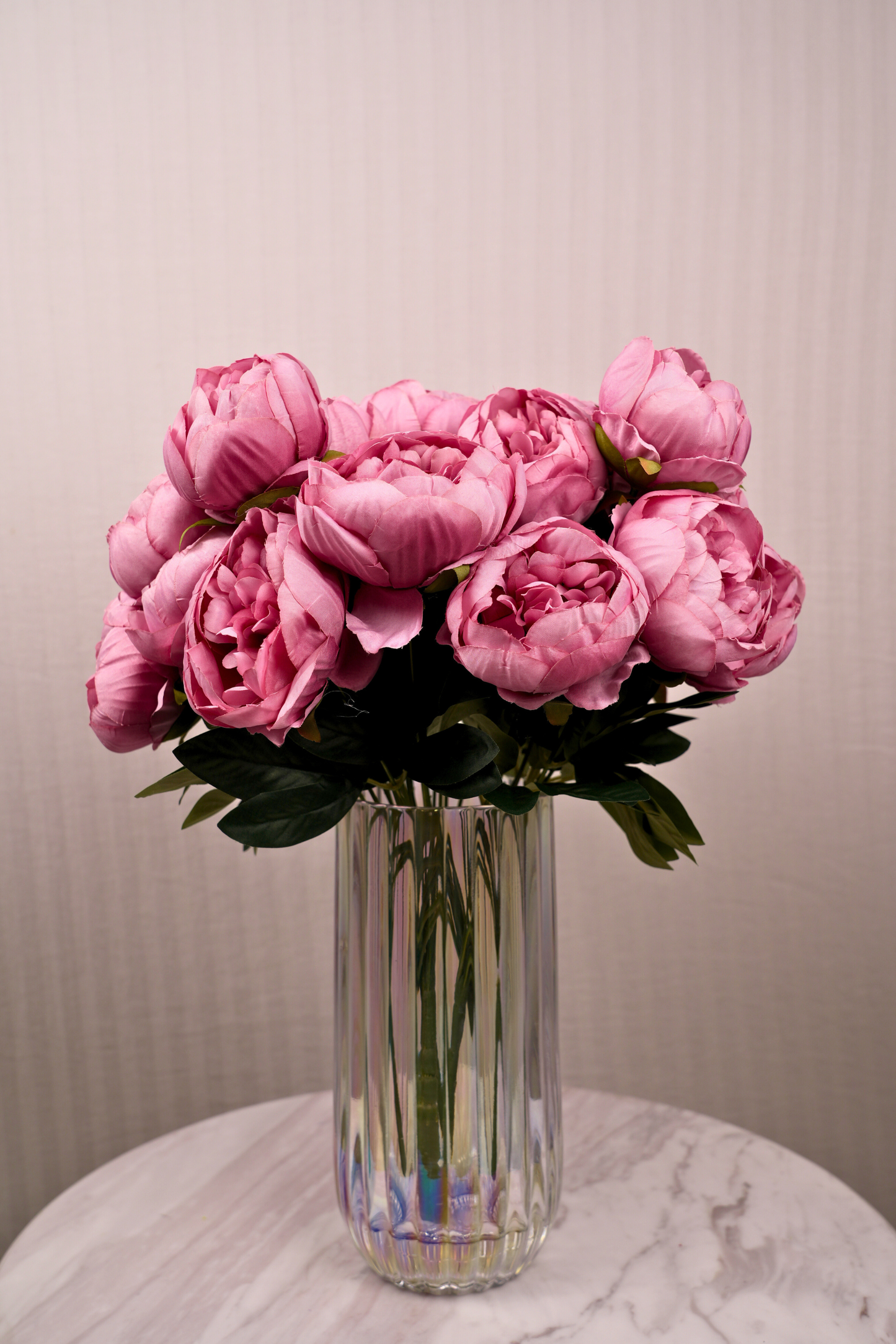 Faux Peonies Elegant Bloom Flower Stem - Rose Pink