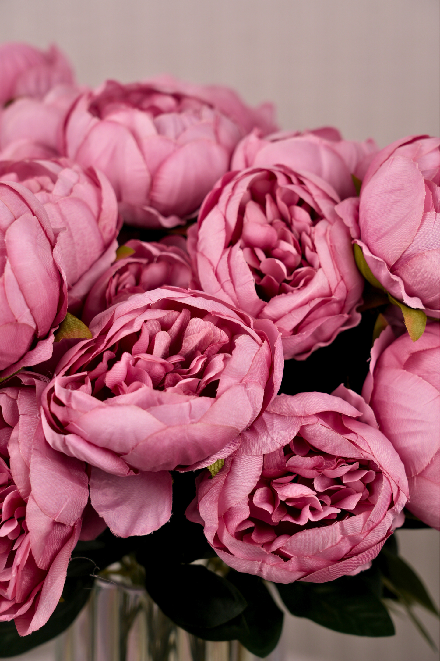 Faux Peonies Elegant Bloom Flower Stem - Rose Pink