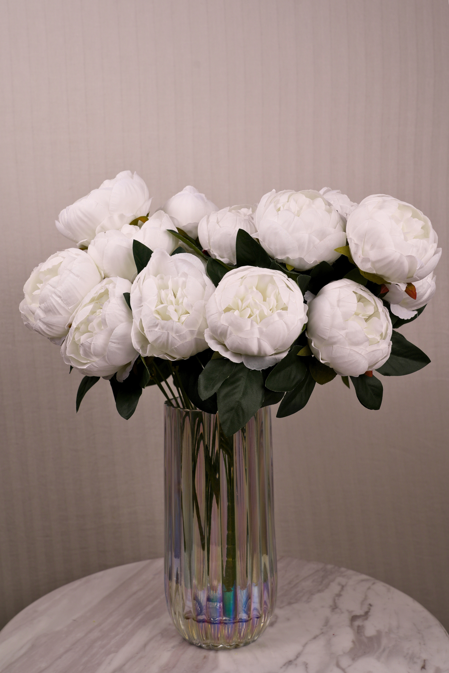 Faux Peonies Elegant Bloom Flower Stem - White