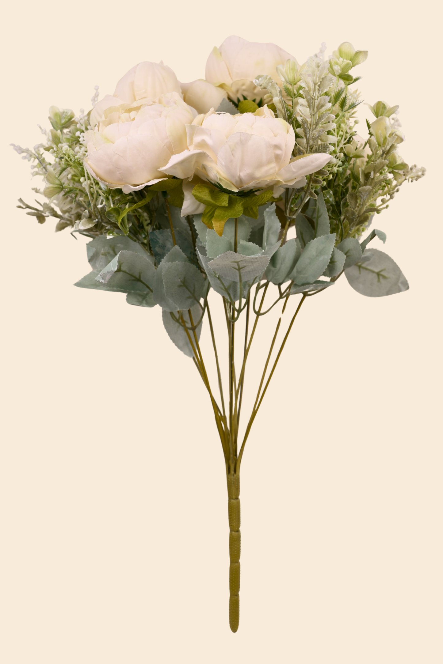 Faux Peonies Splendor Flower Stem - Cream
