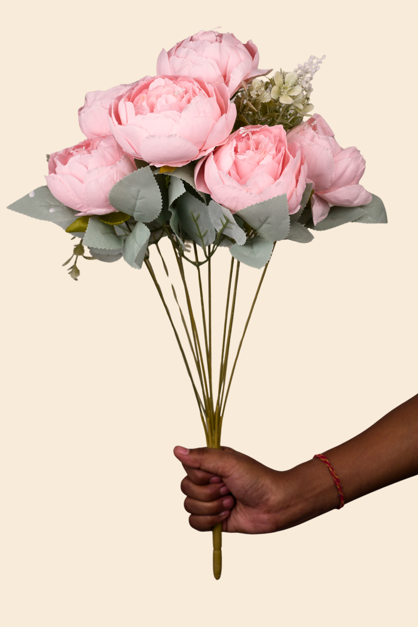 Faux Peonies Splendor Flower Stem - Light Pink