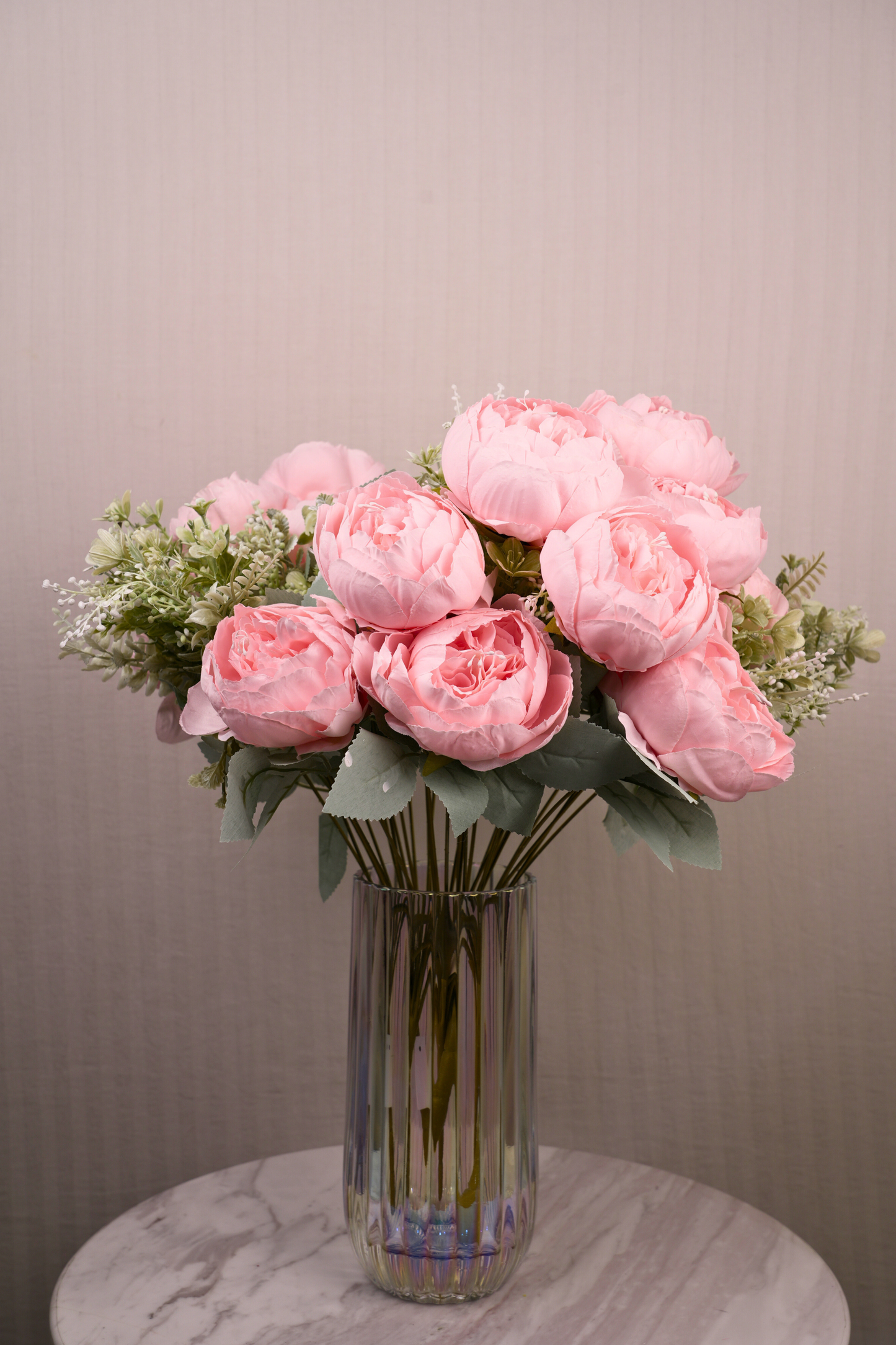 Faux Peonies Splendor Flower Stem - Light Pink