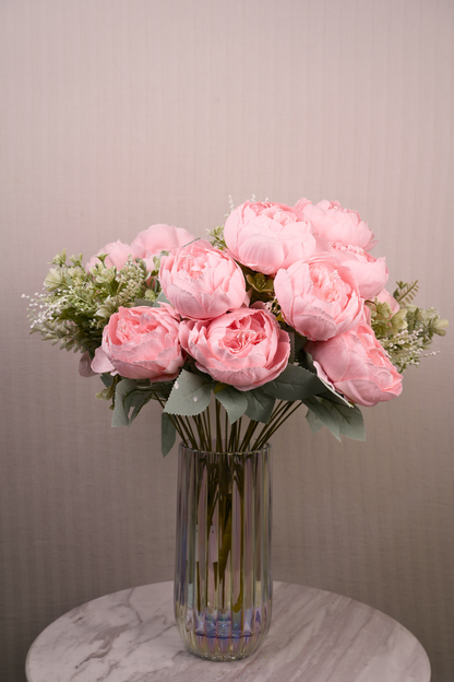 Faux Peonies Splendor Flower Stem - Light Pink