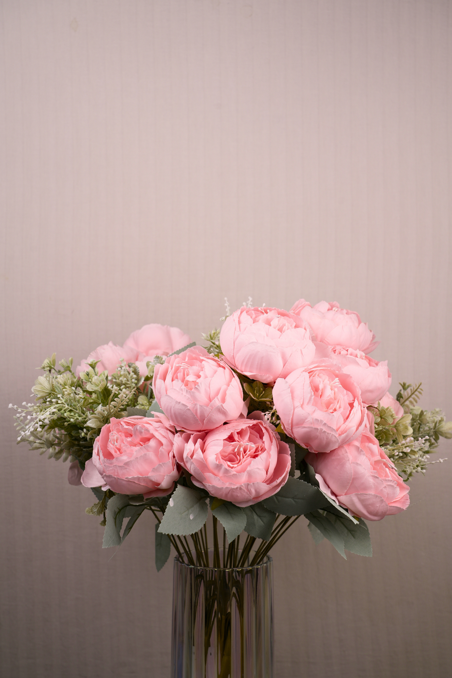 Faux Peonies Splendor Flower Stem - Light Pink
