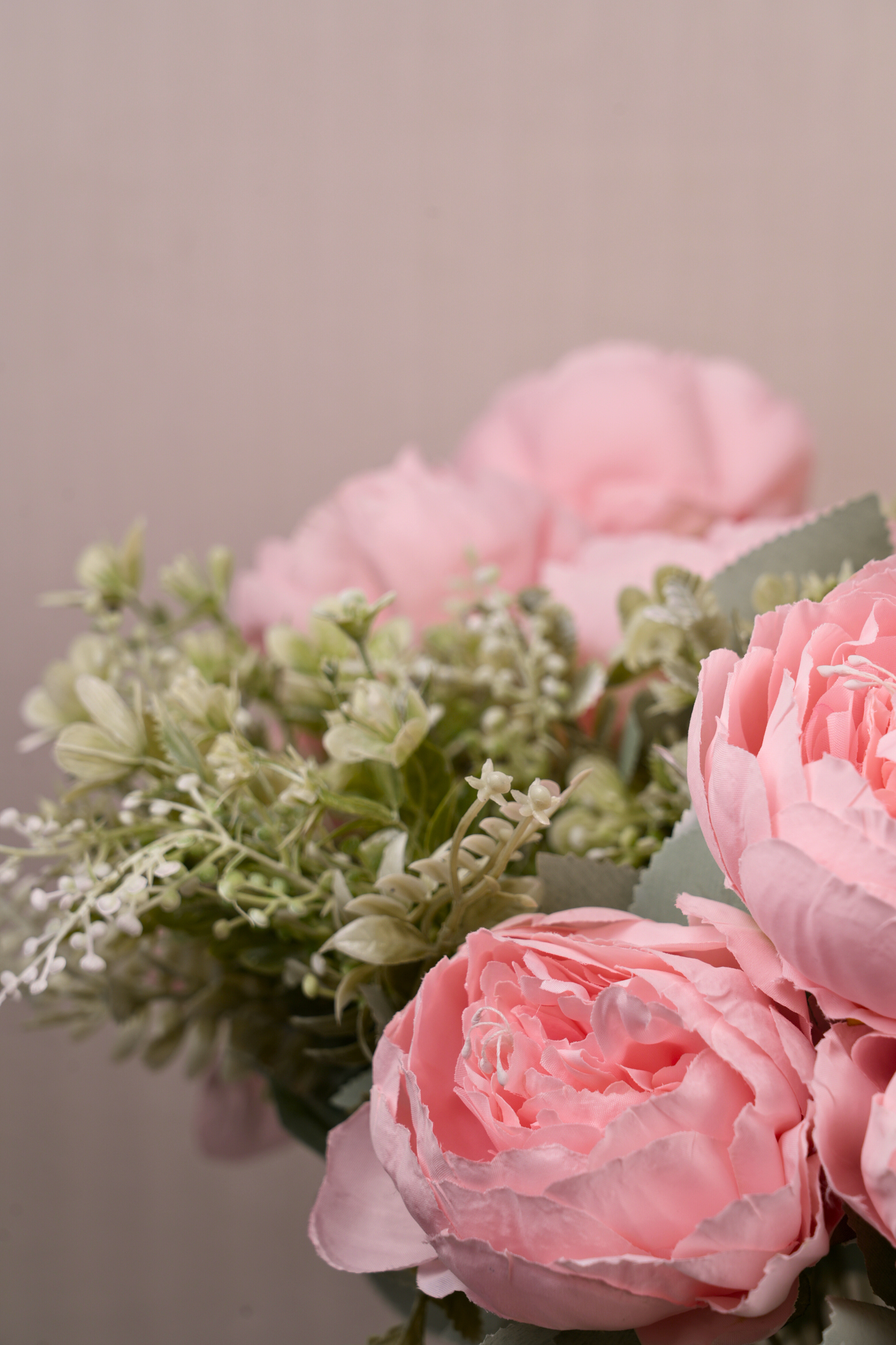 Faux Peonies Splendor Flower Stem - Light Pink