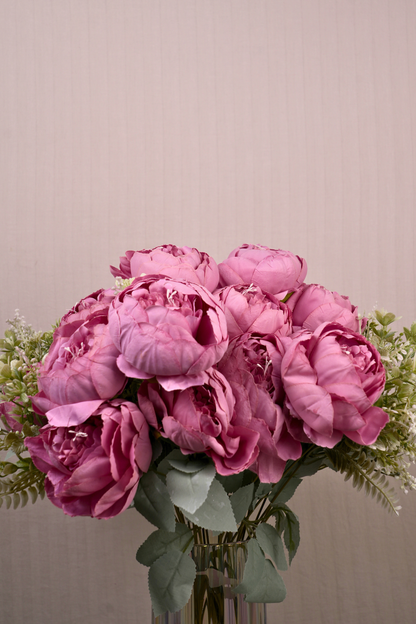 Faux Peonies Splendor Flower Stem - Rose Pink