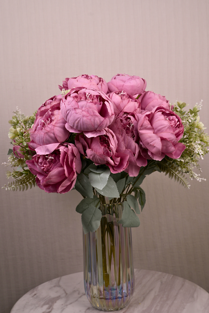 Faux Peonies Splendor Flower Stem - Rose Pink