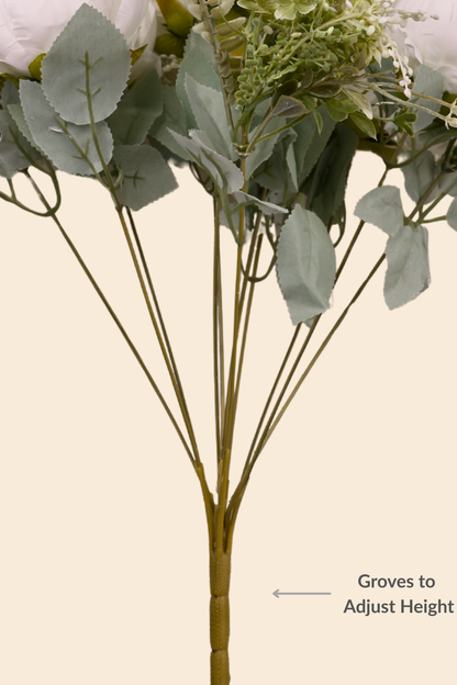 Faux Peonies Splendor Flower Stem - White