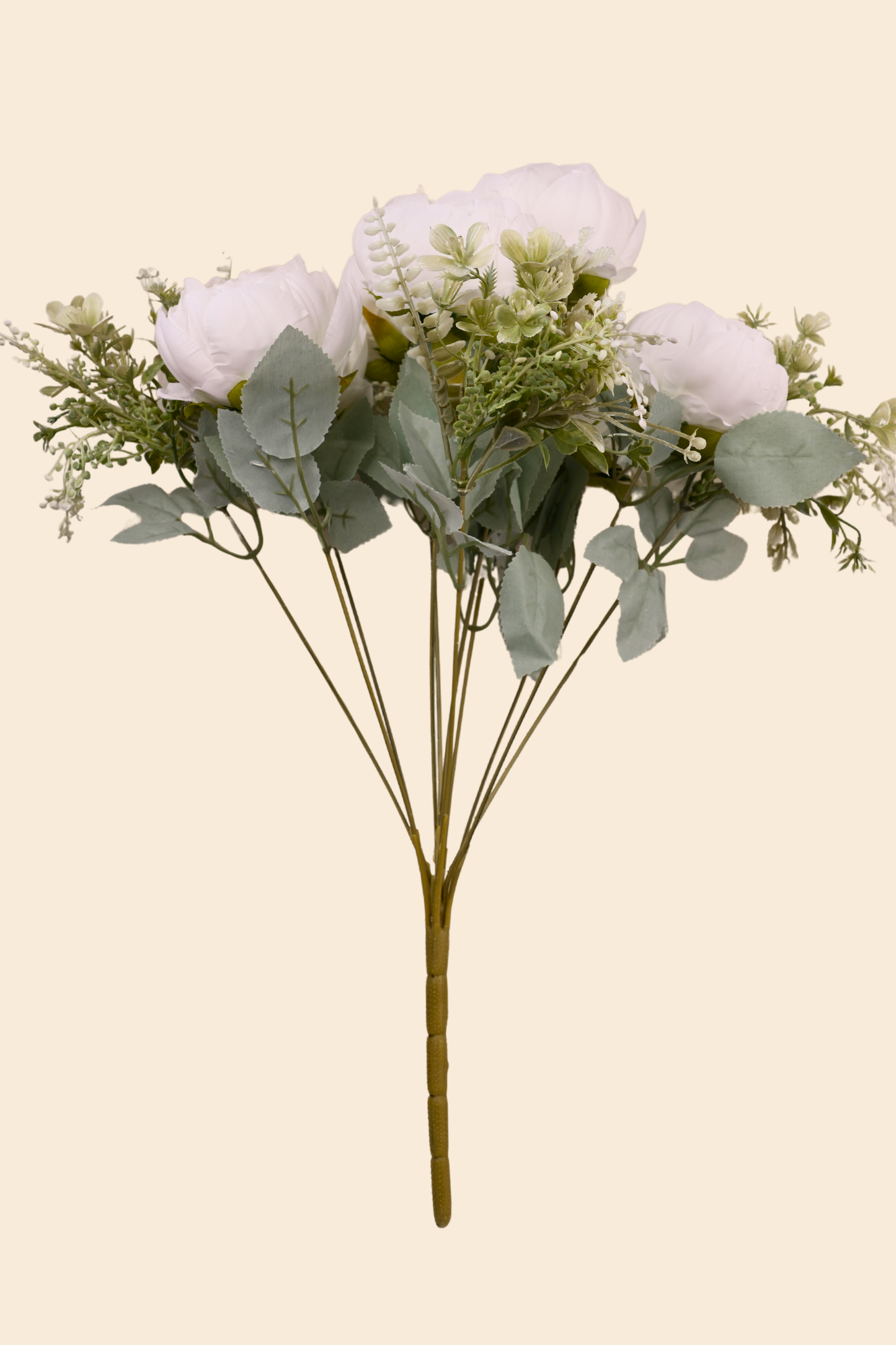 Faux Peonies Splendor Flower Stem - White
