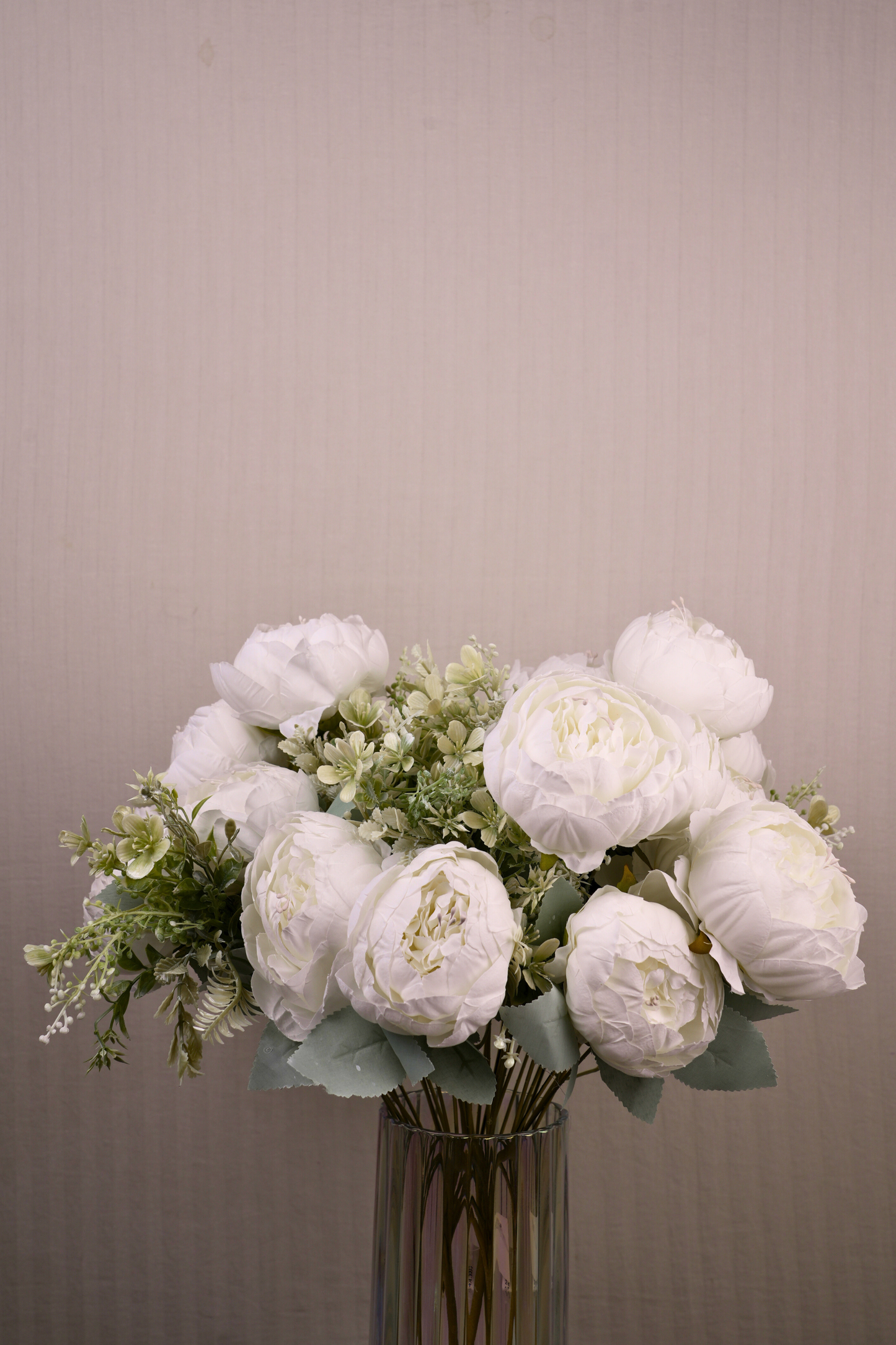 Faux Peonies Splendor Flower Stem - White