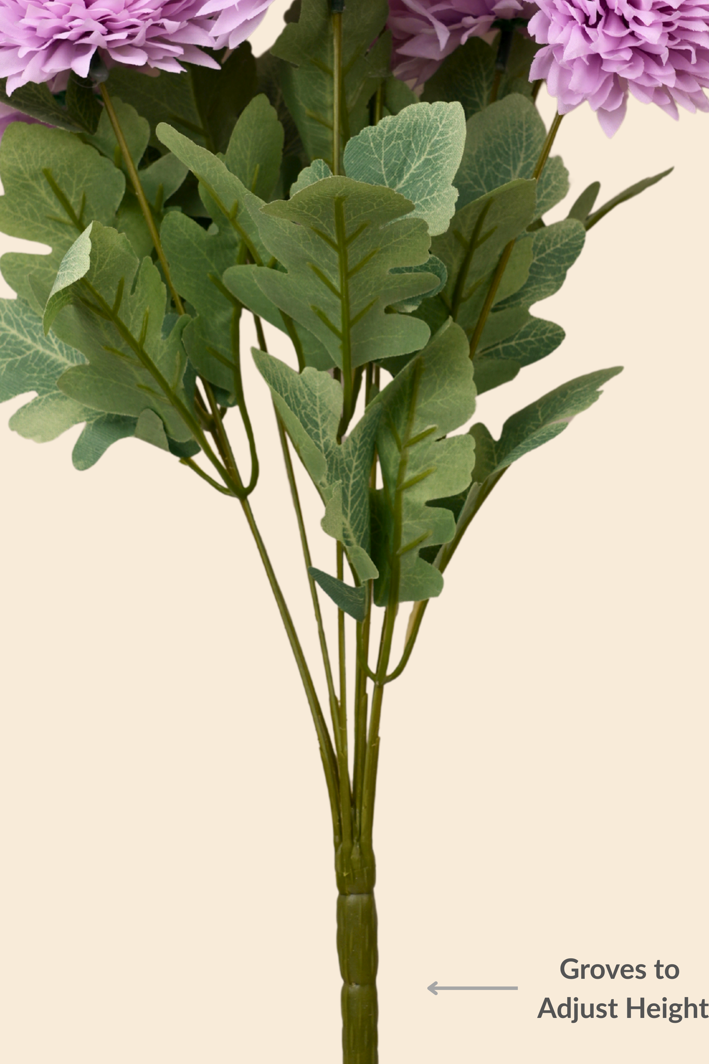 Faux Pompom Chrysanthemums Chic Flower Stem - Lavender