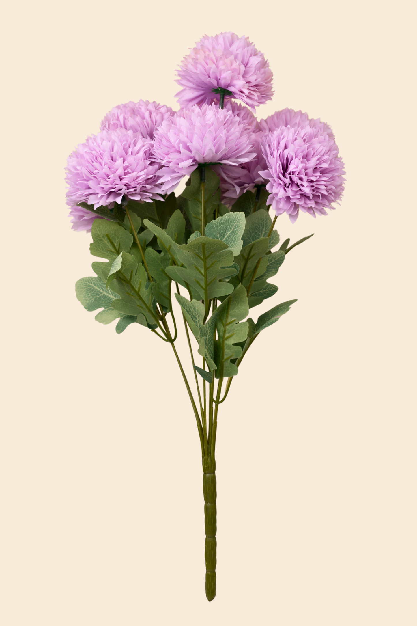 Faux Pompom Chrysanthemums Chic Flower Stem - Lavender