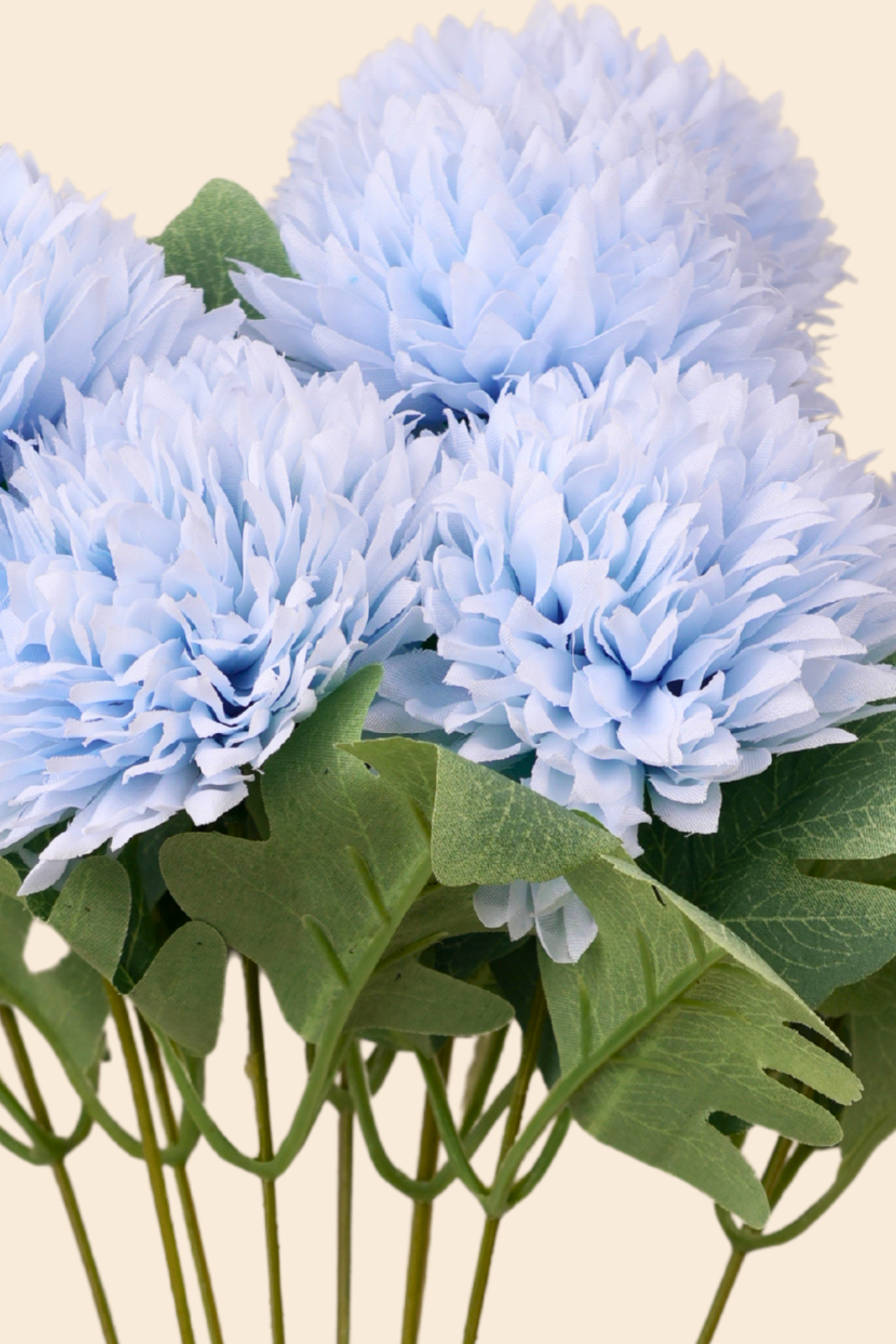 Faux Pompom Chrysanthemums Chic Flower Stem - Light Blue