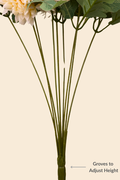 Faux Pompom Chrysanthemums Chic Flower Stem - Light Orange