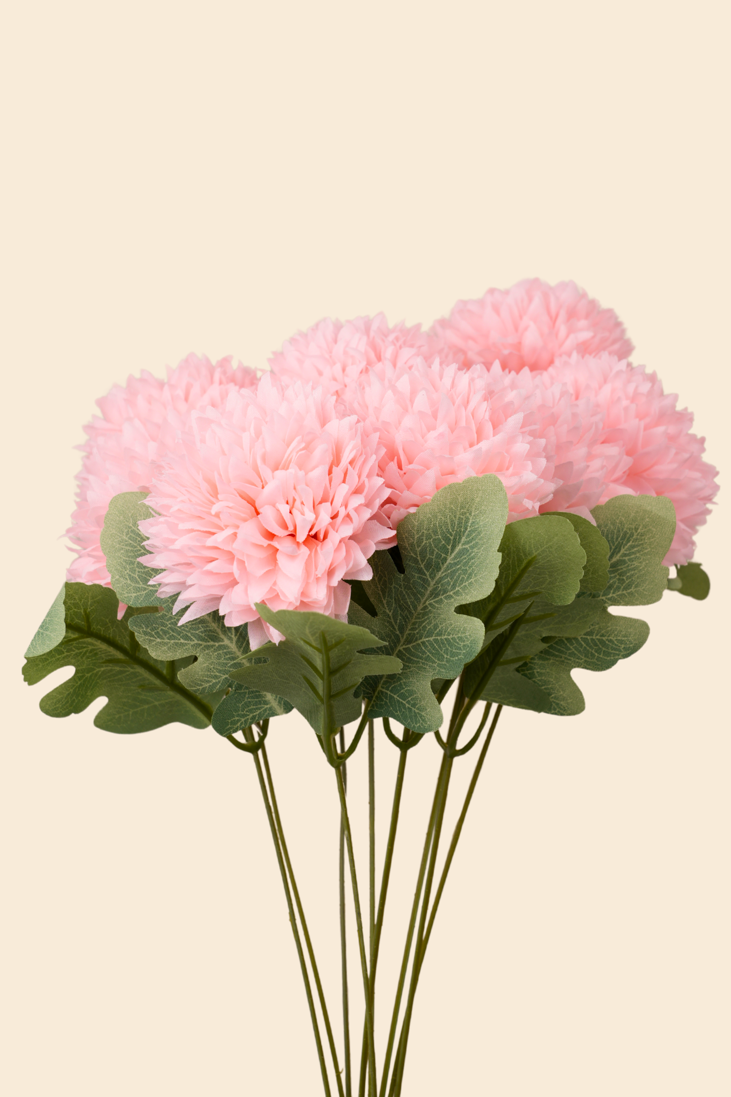 Faux Pompom Chrysanthemums Chic Flower Stem - Pink