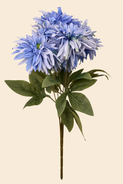 Faux Chrysanthemums Ethereal Flower Stem - Blue