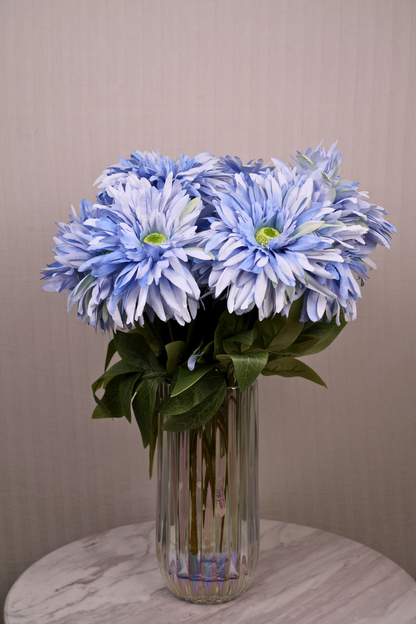 Faux Chrysanthemums Ethereal Flower Stem - Blue