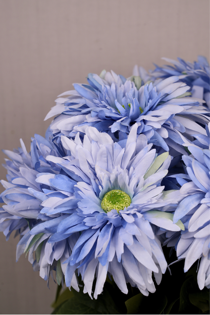 Faux Chrysanthemums Ethereal Flower Stem - Blue