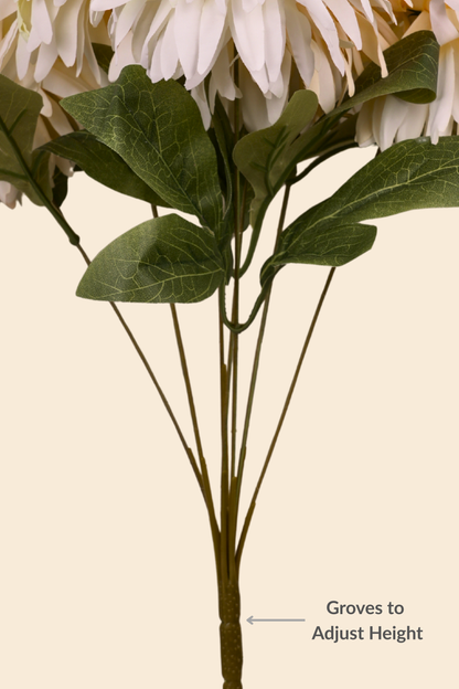 Faux Chrysanthemums Ethereal Flower Stem - Cream Yellow