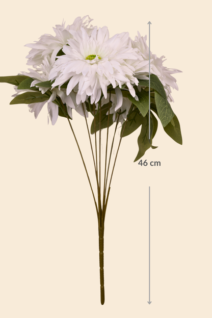 Faux Chrysanthemums Ethereal Flower Stem - White