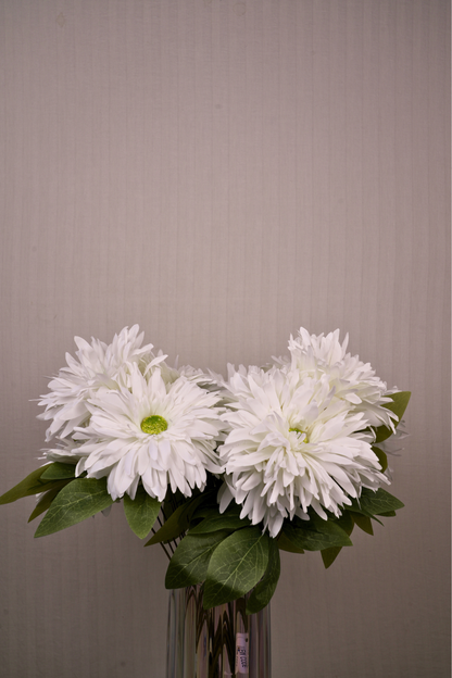 Faux Chrysanthemums Ethereal Flower Stem - White