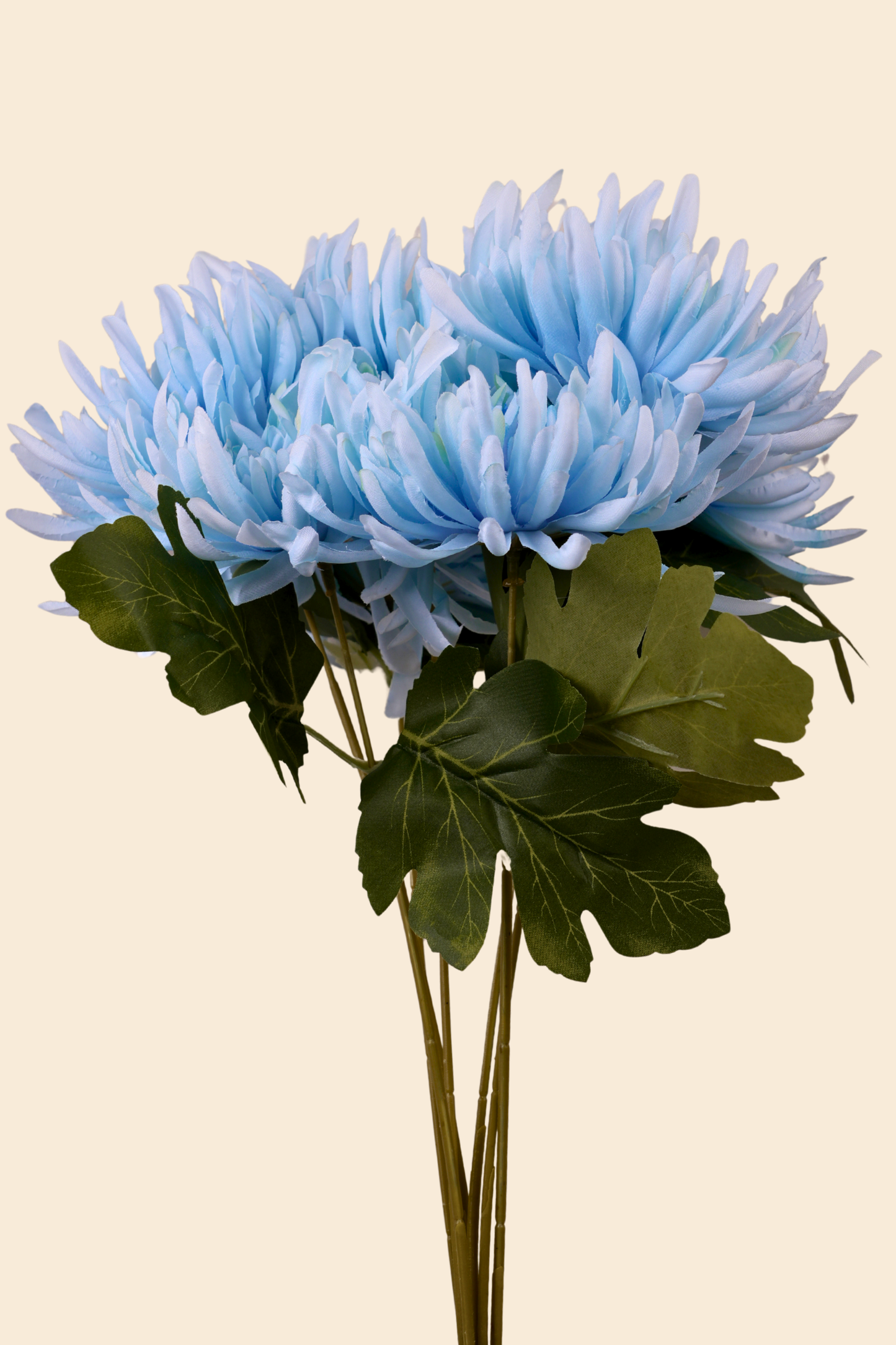 Faux Spider Chrysanthemum Majestic Flower Stem - Light Blue