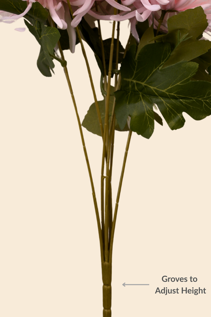 Faux Spider Chrysanthemum Majestic Flower Stem - Light Pink