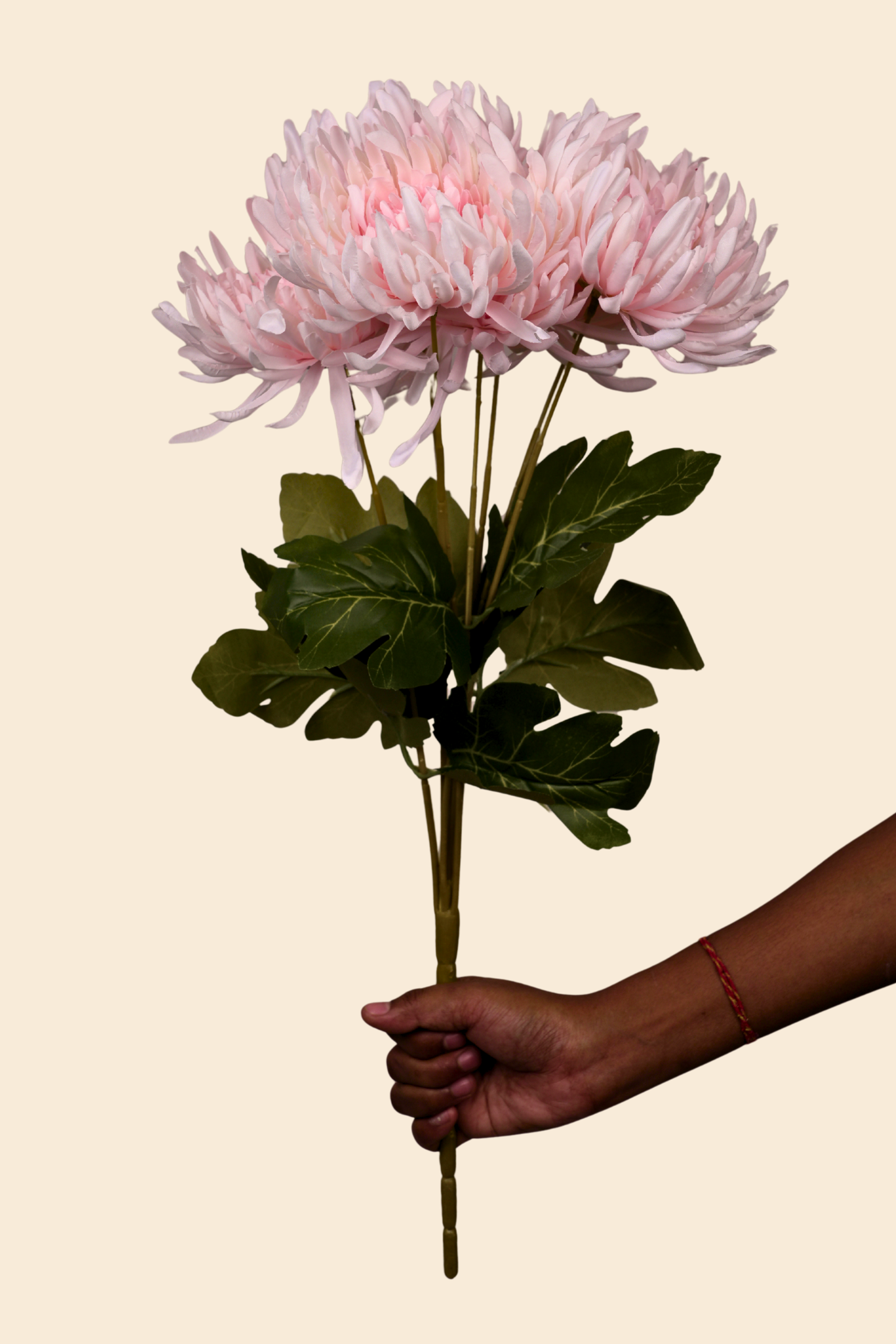 Faux Spider Chrysanthemum Majestic Flower Stem - Light Pink