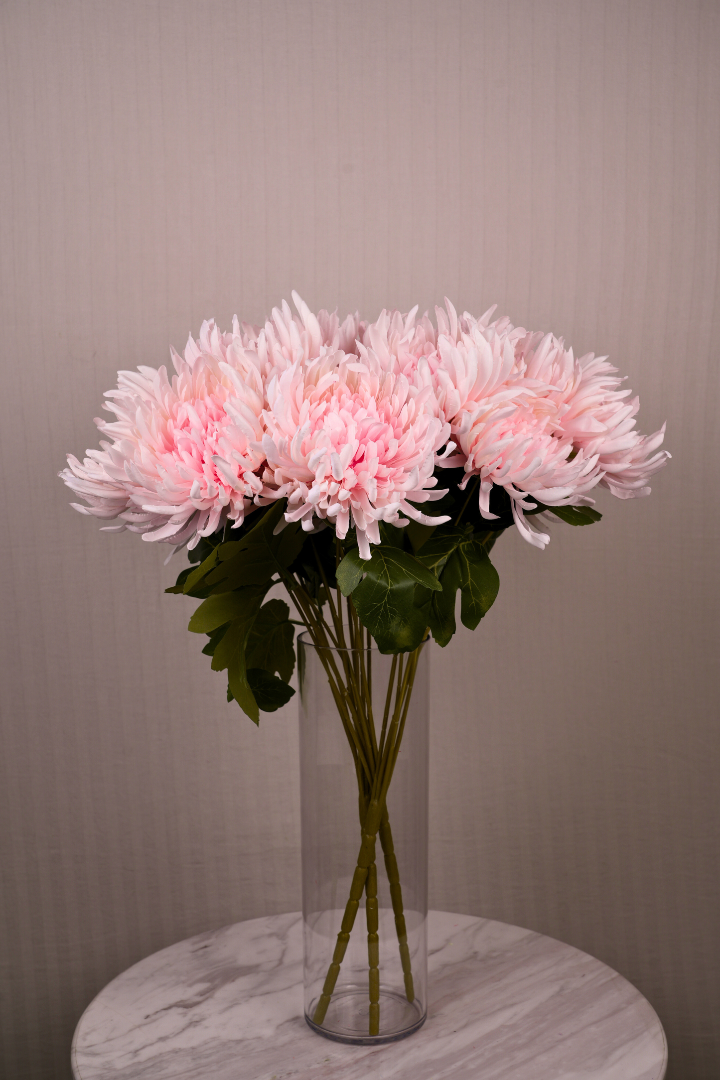 Faux Spider Chrysanthemum Majestic Flower Stem - Light Pink