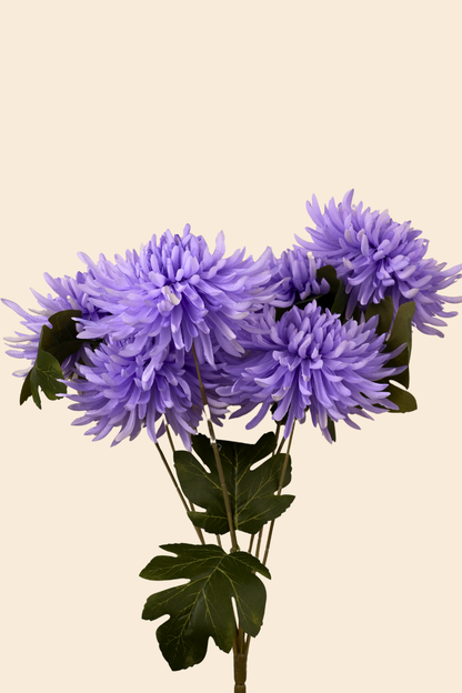 Faux Spider Chrysanthemum Majestic Flower Stem - Purple