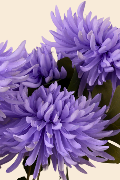 Faux Spider Chrysanthemum Majestic Flower Stem - Purple
