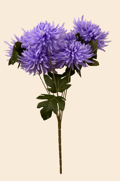 Faux Spider Chrysanthemum Majestic Flower Stem - Purple