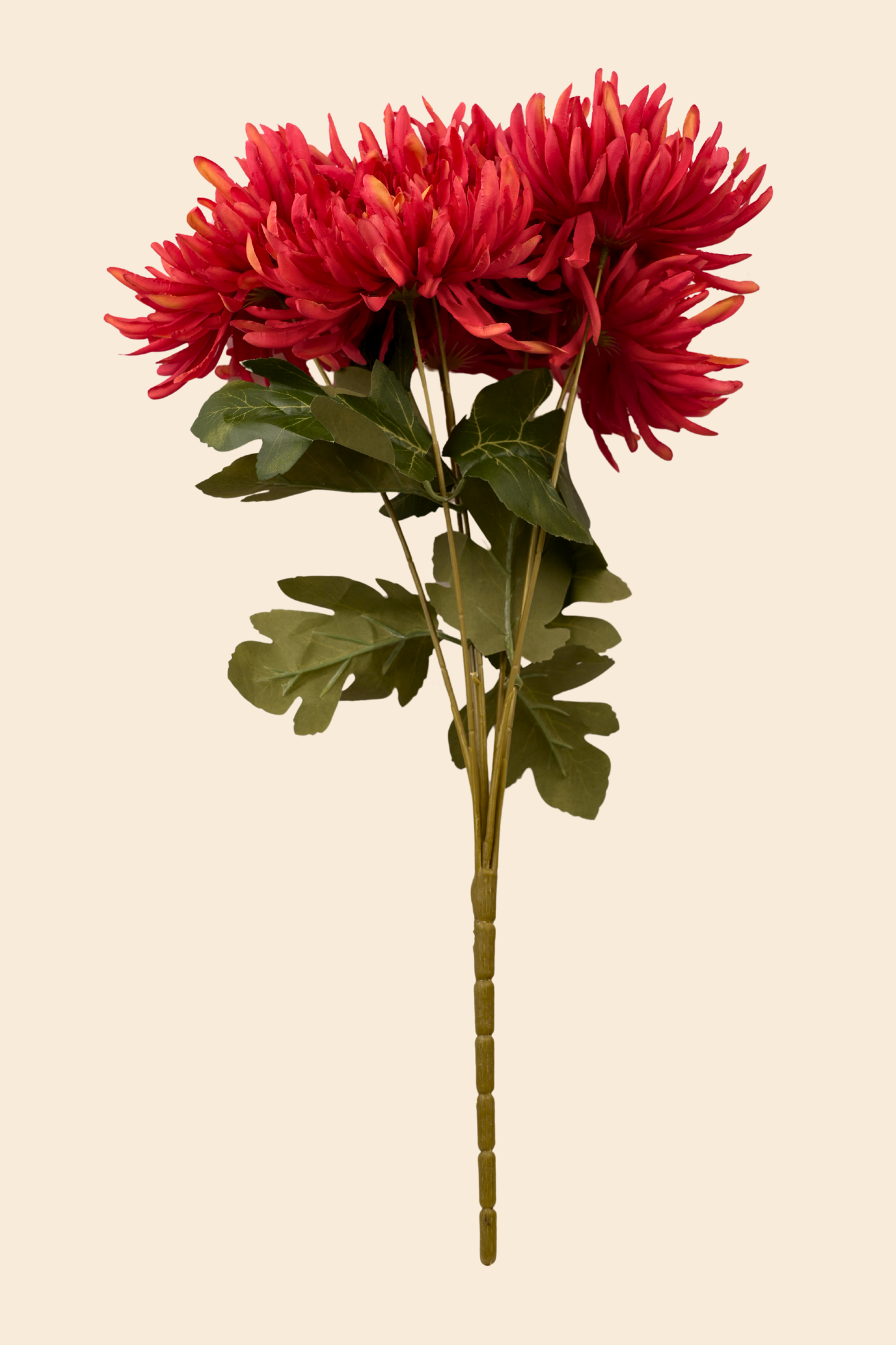 Faux Spider Chrysanthemum Majestic Flower Stem - Red