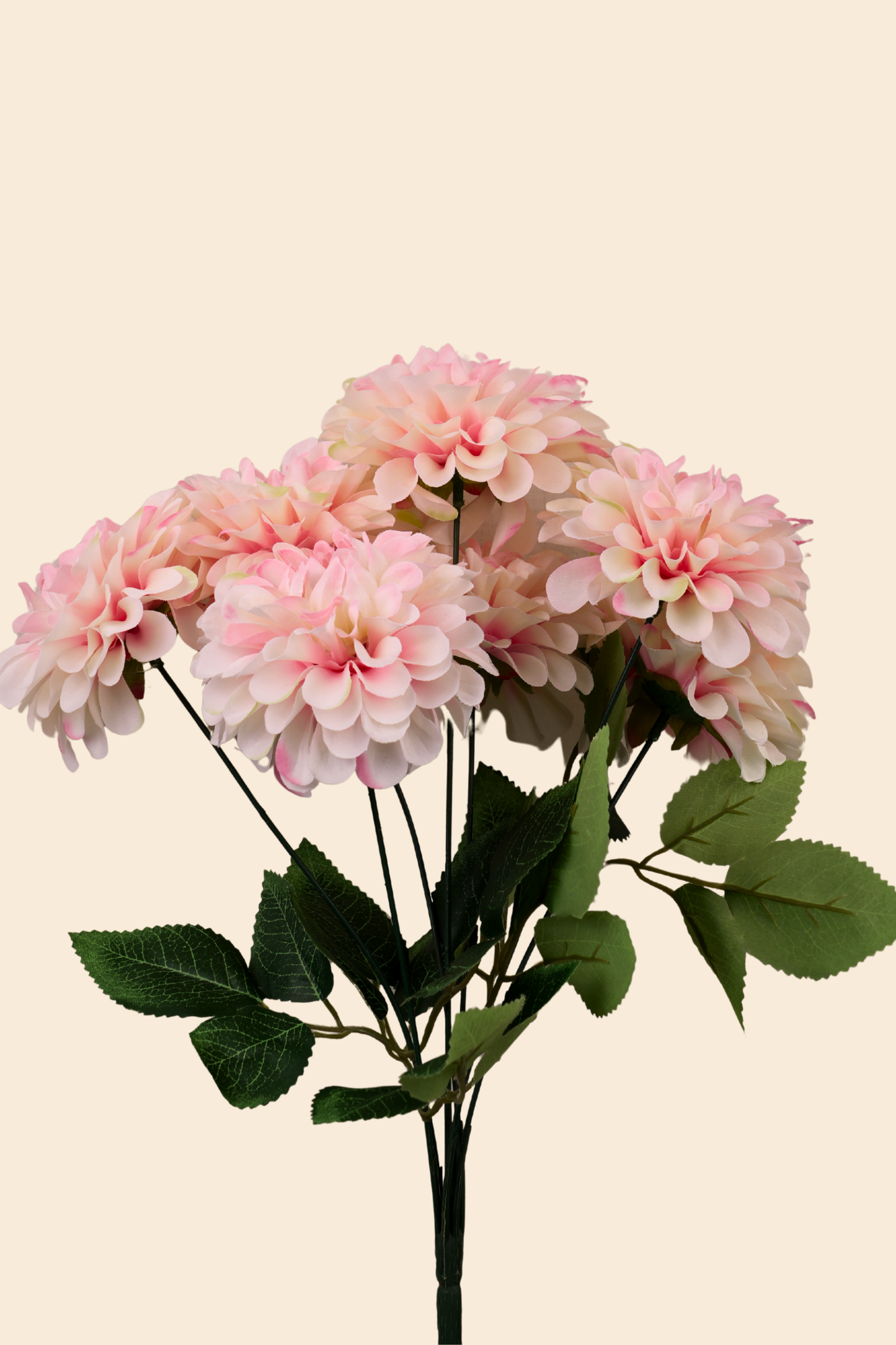 Faux Pompom Chrysanthemums Serene Flower Stem - Light Pink